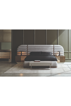 Gray Velvet Modern Bench | Caracole La Moda | Oroa.com