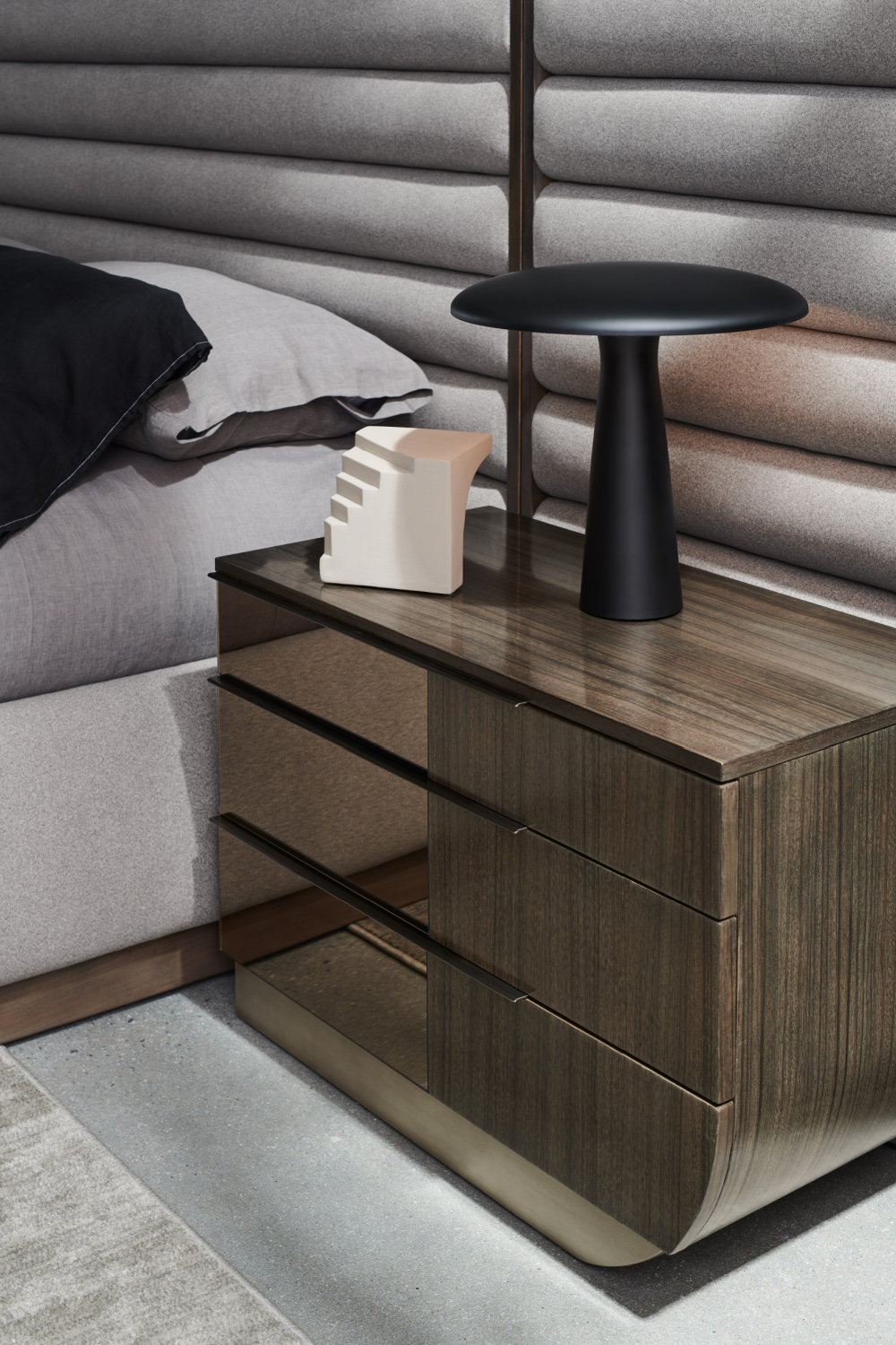 Bronze Mirror Modern Nightstand | Caracole La Moda | Oroa.com