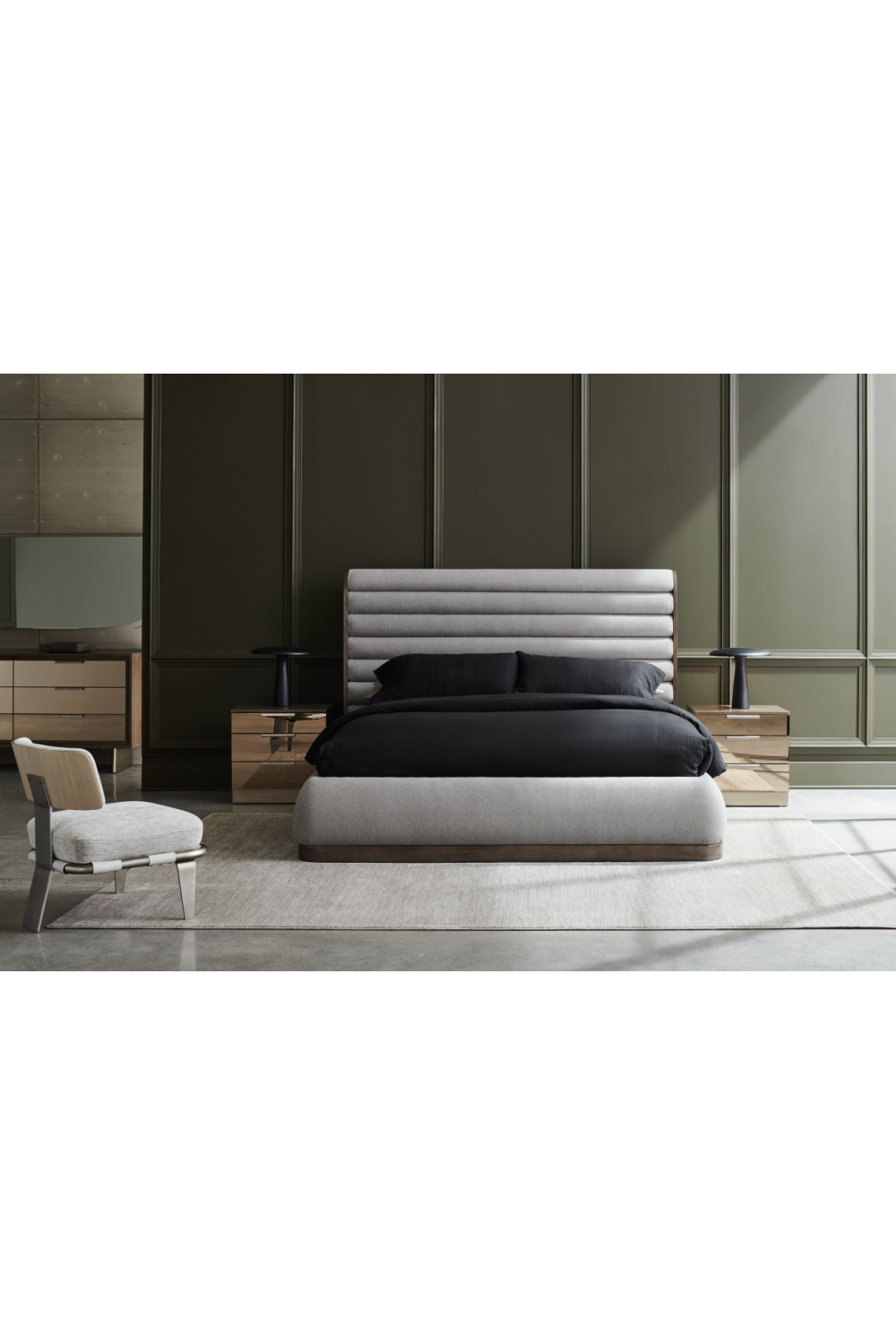 Gray Channeled Panel Bed | Caracole La Moda | Oroa.com
