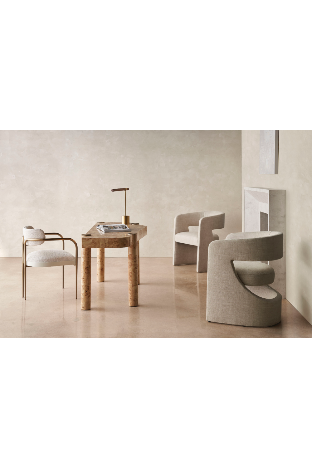 Modern Barrel-Back Chair | Caracole Soft Balance | Oroa.com