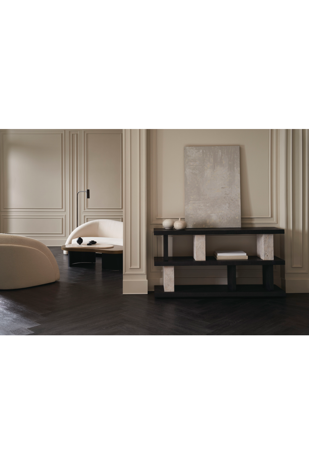 Cream Travertine Coffee Table | Caracole Contrast | Oroa.com