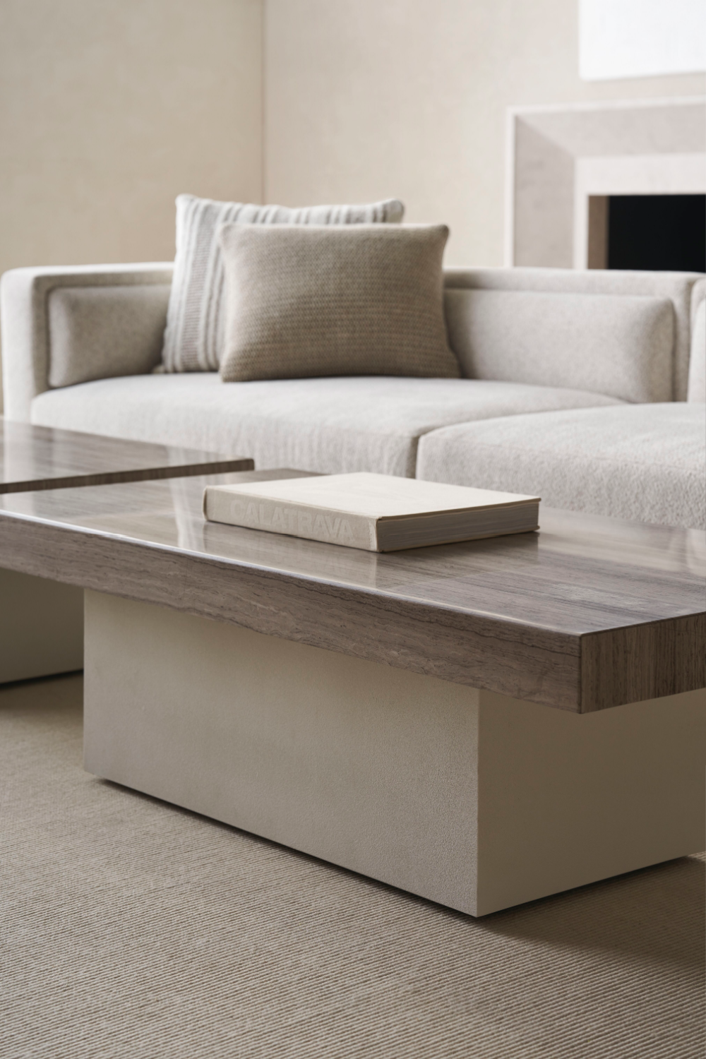 Silver Travertine Coffee Table | Caracole Unity | Oroa.com