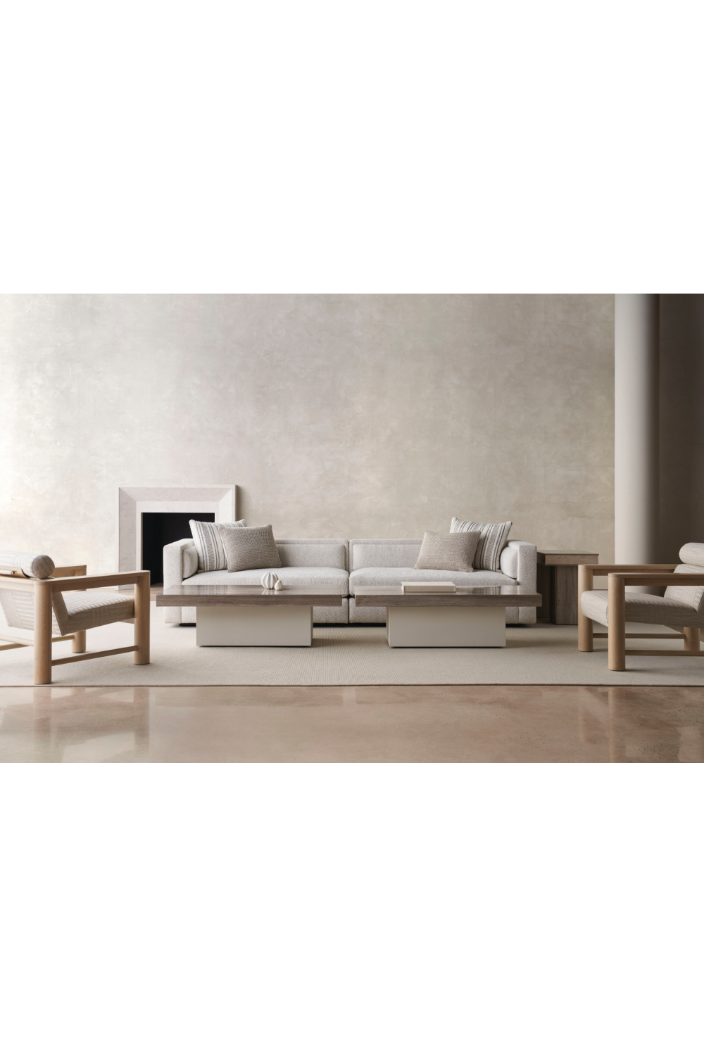 Silver Travertine Coffee Table | Caracole Unity | Oroa.com