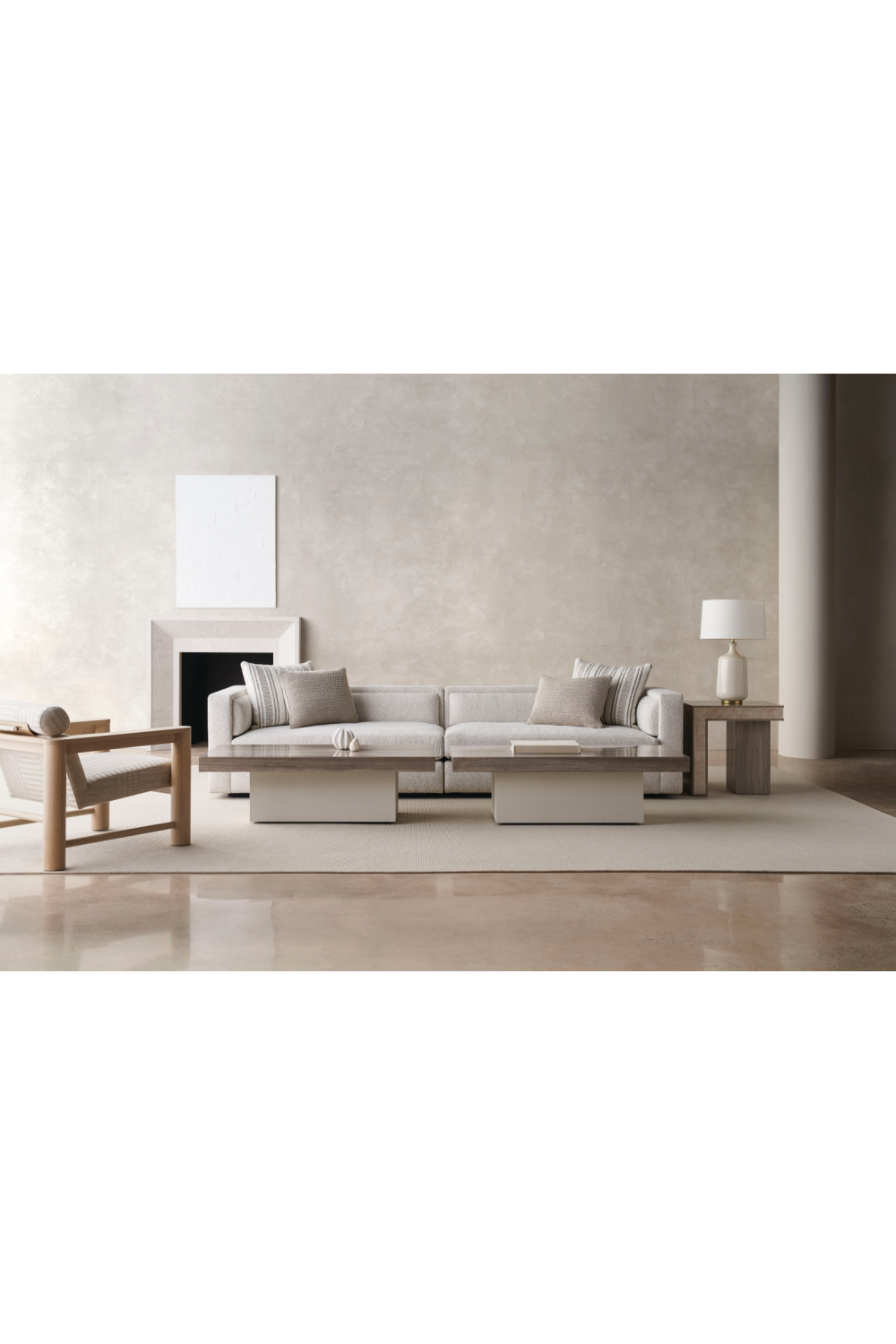 Silver Travertine Coffee Table | Caracole Unity | Oroa.com