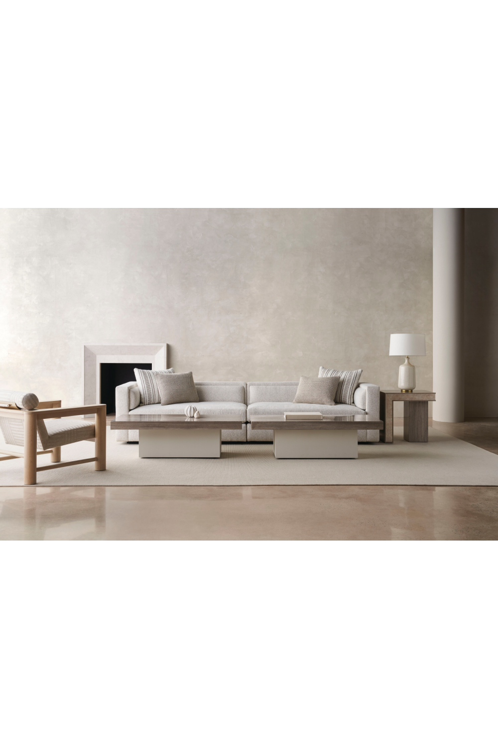 Silver Travertine Coffee Table | Caracole Unity | Oroa.com