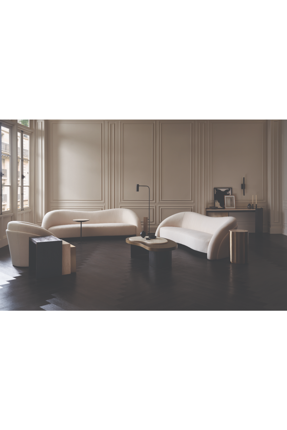 Cream Travertine Modern Desk | Caracole Movement | Oroa.com