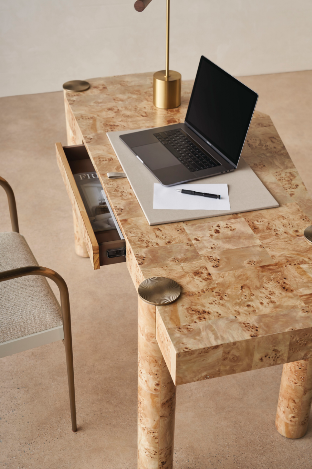 Trapezoidal Wooden Modern Desk | Caracole Rhythm | Oroa.com