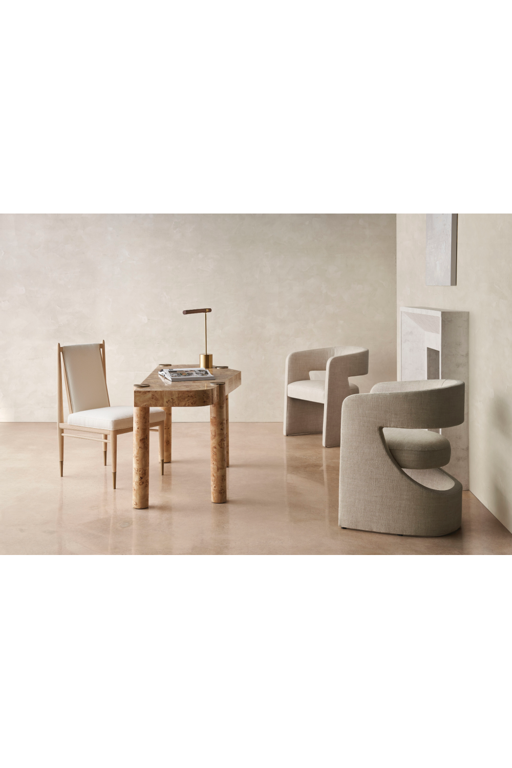 Bouclé Ivory Dining Chair | Caracole Unity | Oroa.com