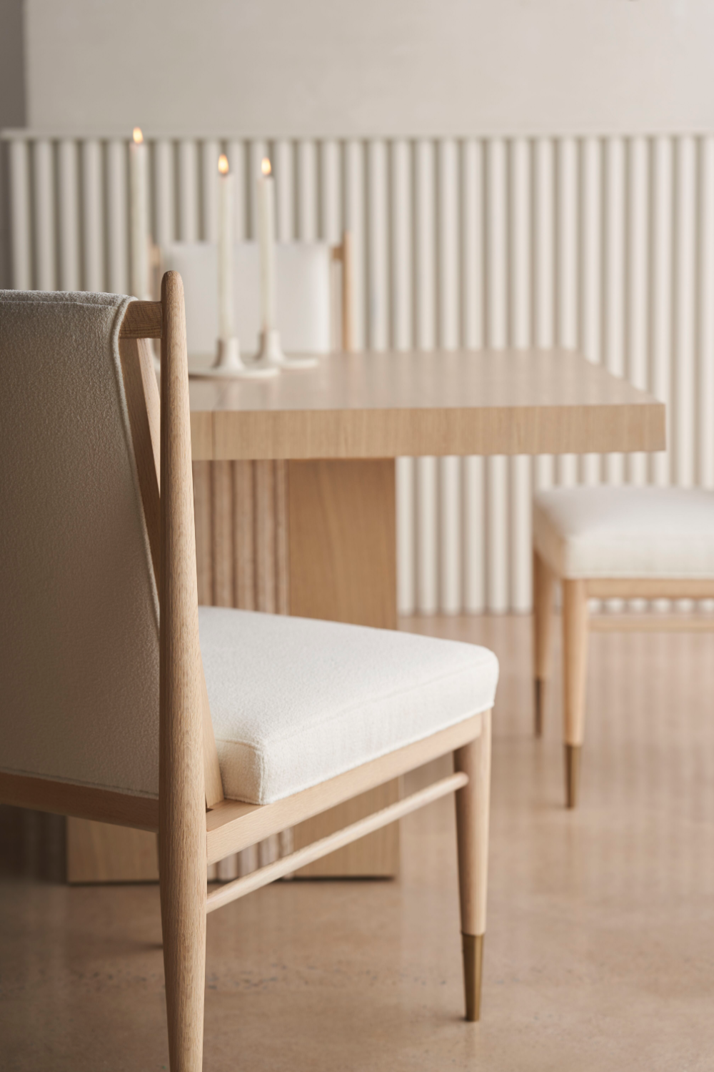 Bouclé Ivory Dining Chair | Caracole Unity | Oroa.com