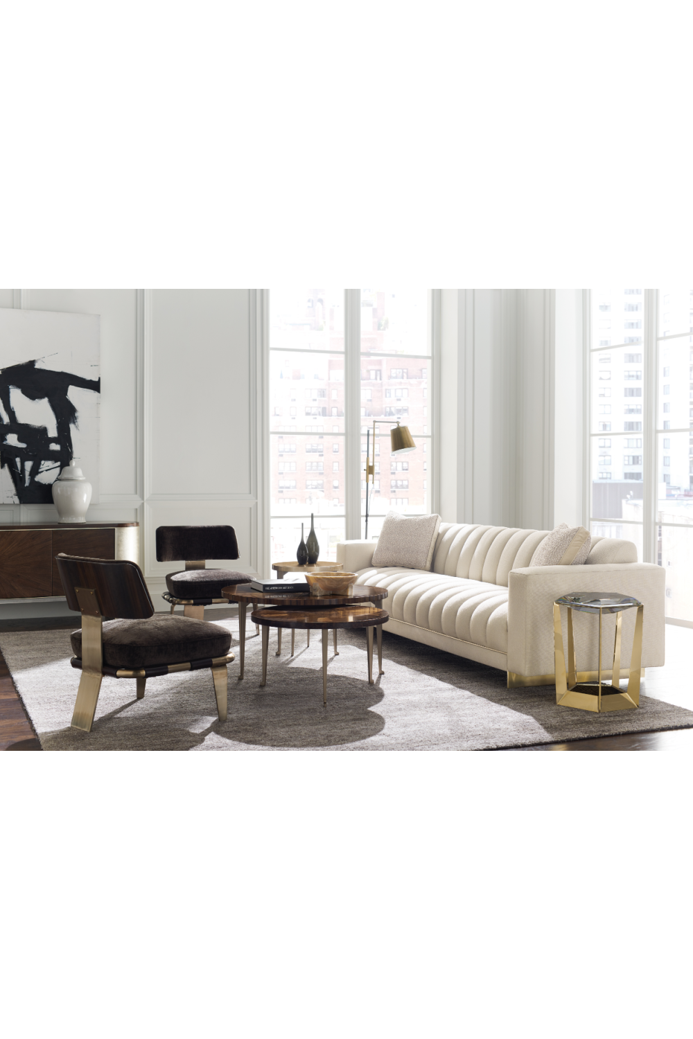 Cream Channel Tufted Sofa | Caracole The Well Balance | Oroa.com