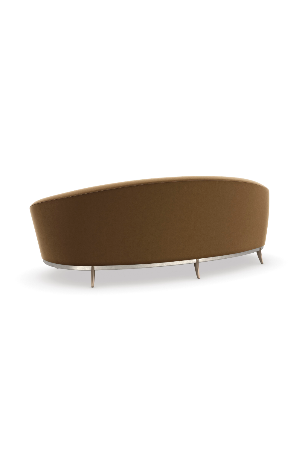 Brown Velvet Curved Sofa | Caracole Main Event | Oroa.com
