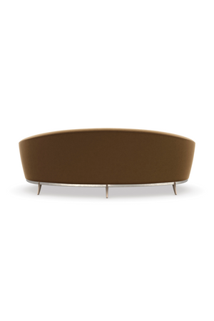 Brown Velvet Curved Sofa | Caracole Main Event | Oroa.com