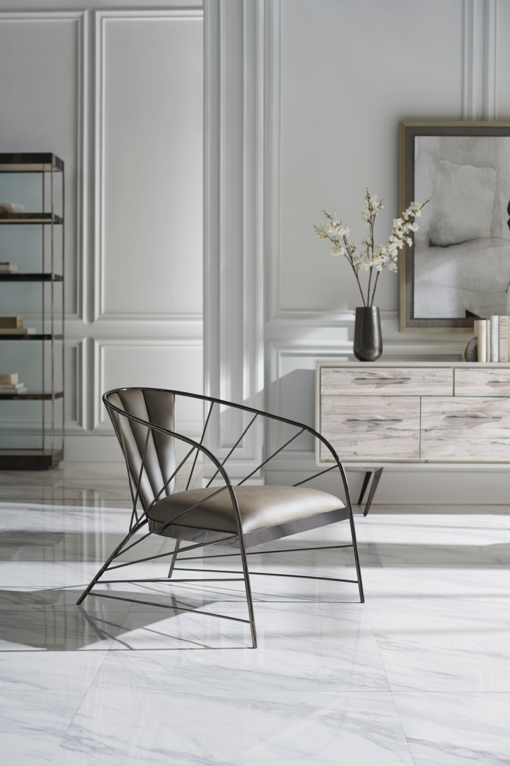 Metal Framed Lounge Chair | Caracole Live Wire | Oroa.com