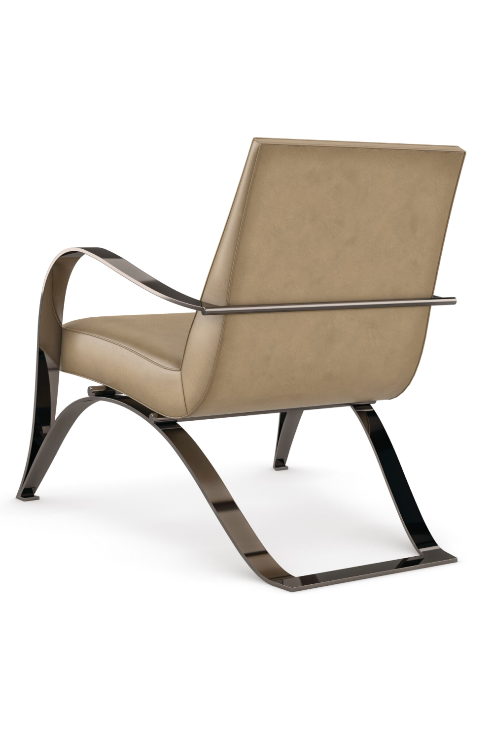 Light Brown Leather Lounge Chair | Caracole Opening Act | Oroa.com