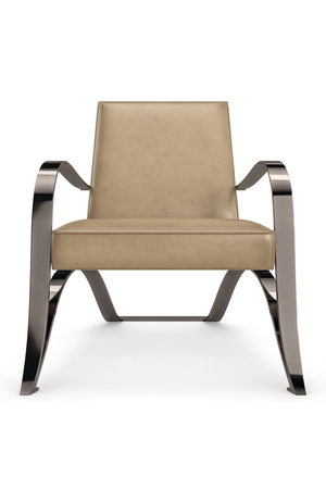 Light Brown Leather Lounge Chair | Caracole Opening Act | Oroa.com