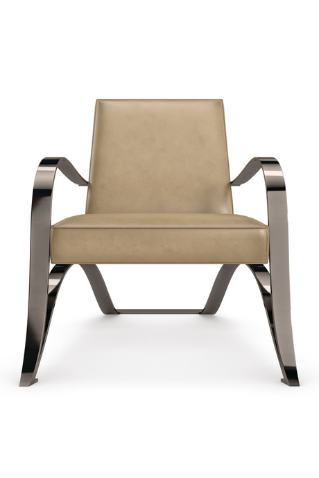 Light Brown Leather Lounge Chair | Caracole Opening Act | Oroa.com