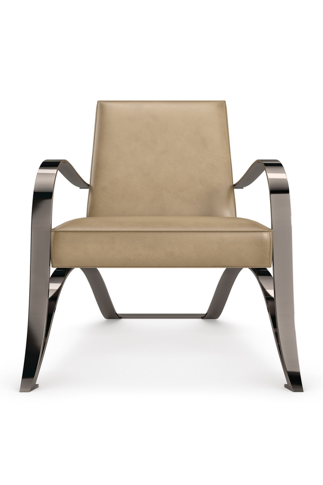 Light Brown Leather Lounge Chair | Caracole Opening Act | Oroa.com