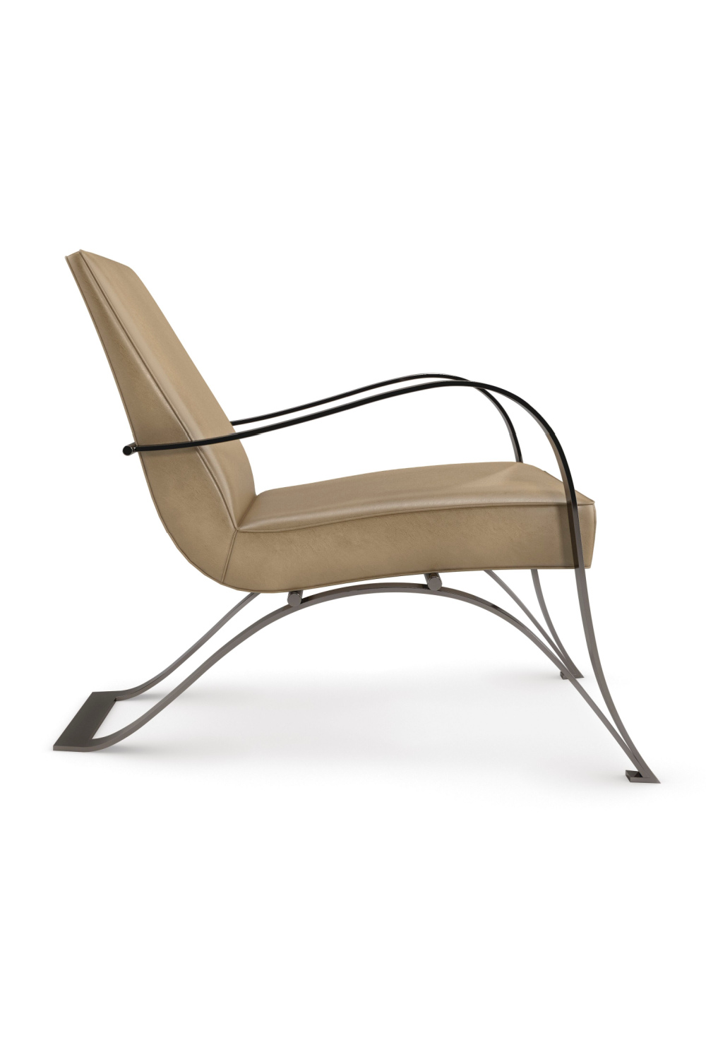 Light Brown Leather Lounge Chair | Caracole Opening Act | Oroa.com