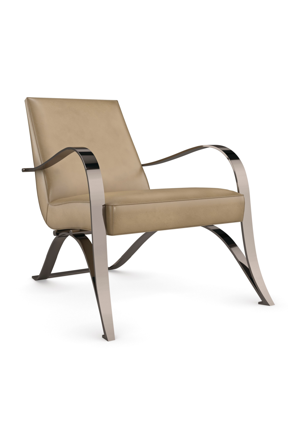 Light Brown Leather Lounge Chair | Caracole Opening Act | Oroa.com