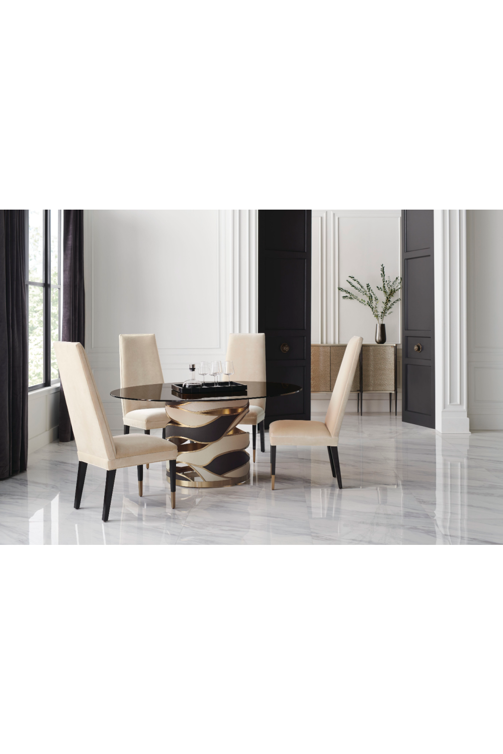  Cream Velvet Dining Chair | Oroa.com