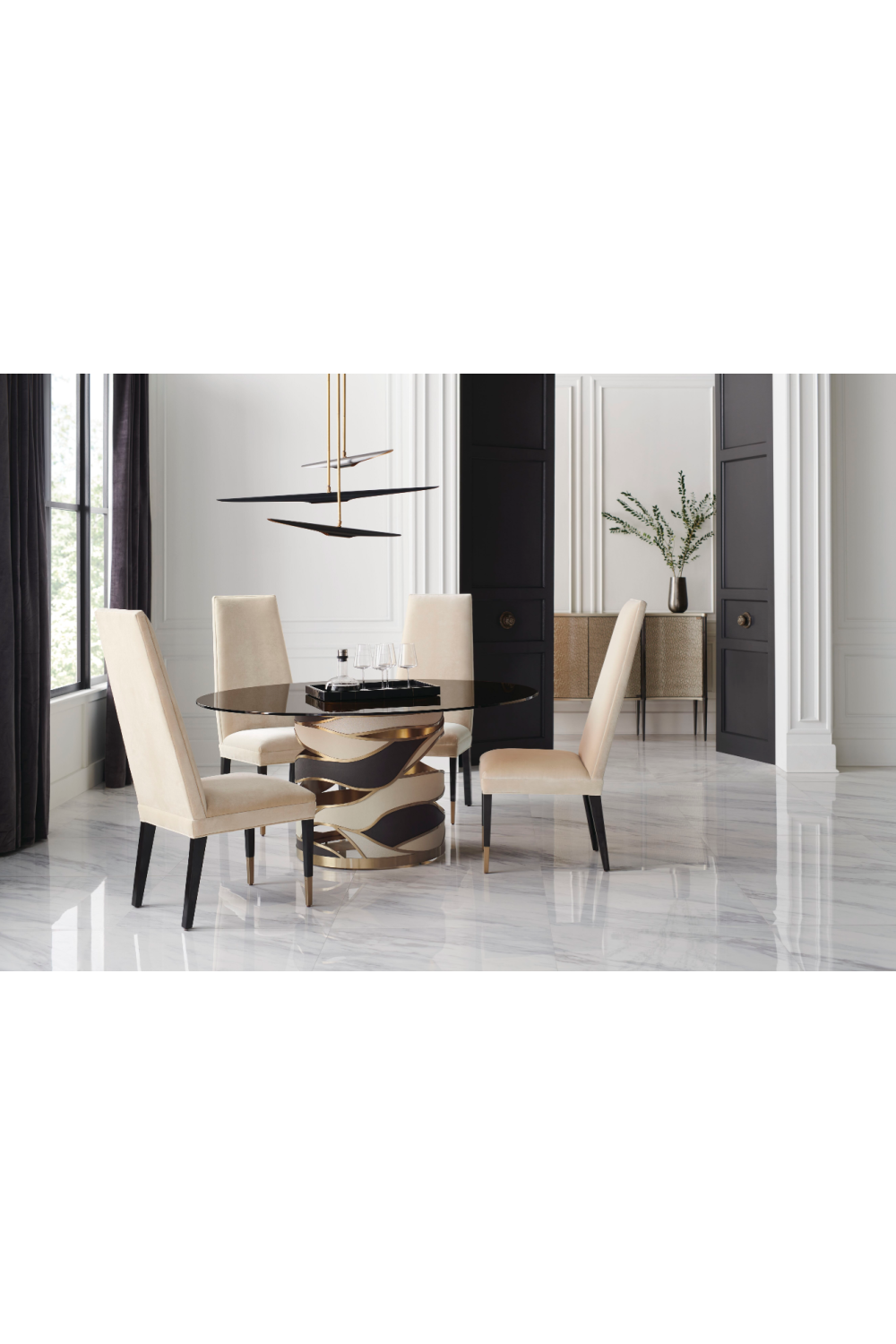 Cream Velvet Dining Chair | Caracole The Masters | Oroa.com