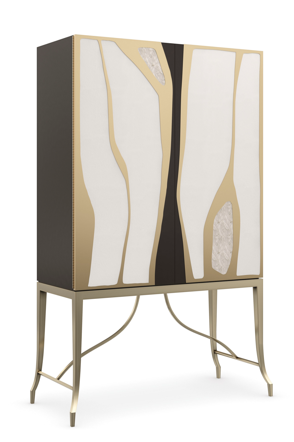 Metallic Modern Bar Cabinet | Caracole Uptown | Oroa.com