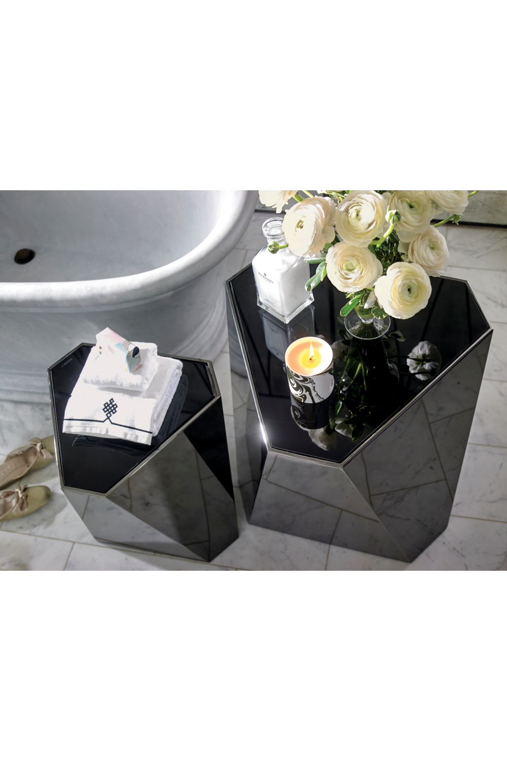   Faceted Metal Side Table | Oroa.com