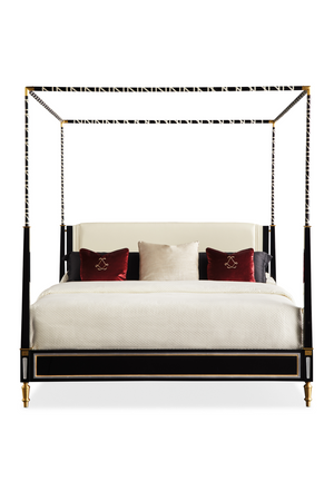 Black Leather Canopy Bed | Caracole The Couturier | Oroa.com