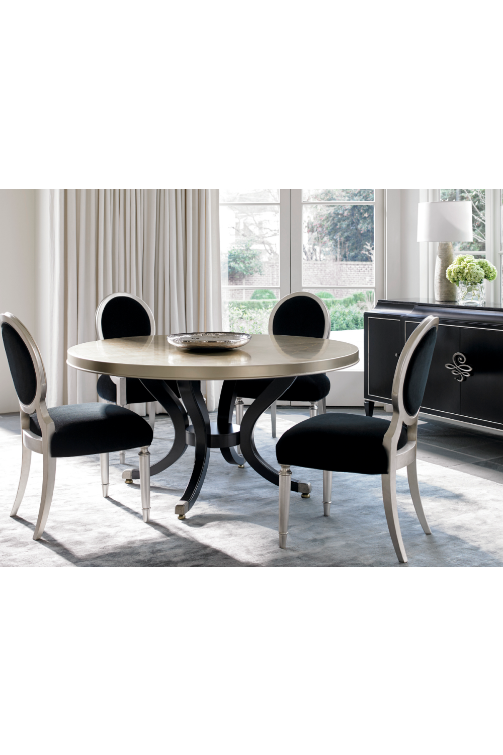   Black Velvet Dining Chairs (2) | Oroa.com