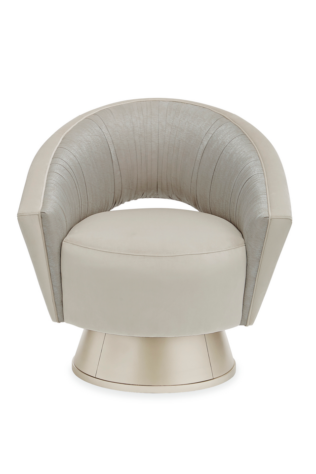 Velvet Modern Swivel Chair | Caracole A Com-Pleat Turn Around | Oroa.com