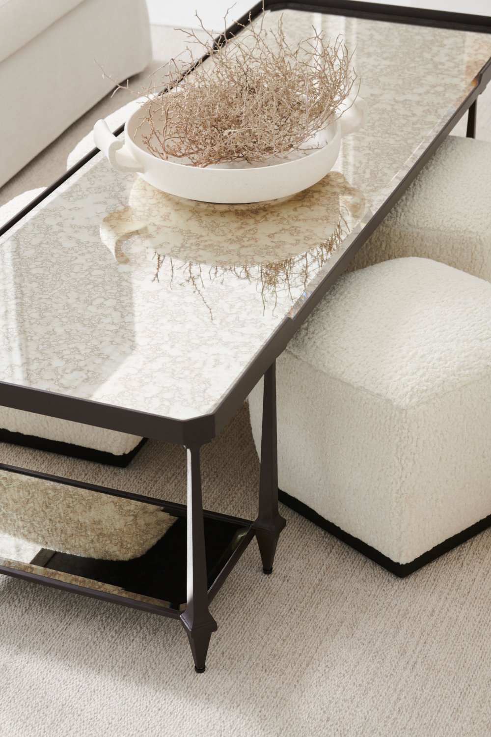 White Square Ottoman | Caracole Marshmallow | Oroa.com