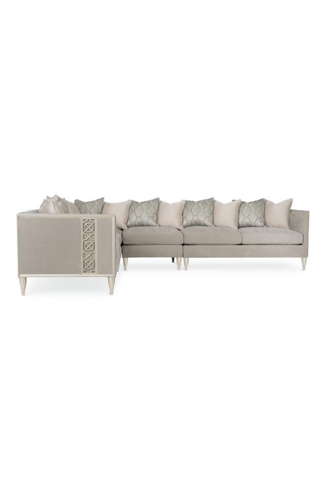 Taupe Modern Sectional Sofa | Caracole Fret Knot | Oroa.com