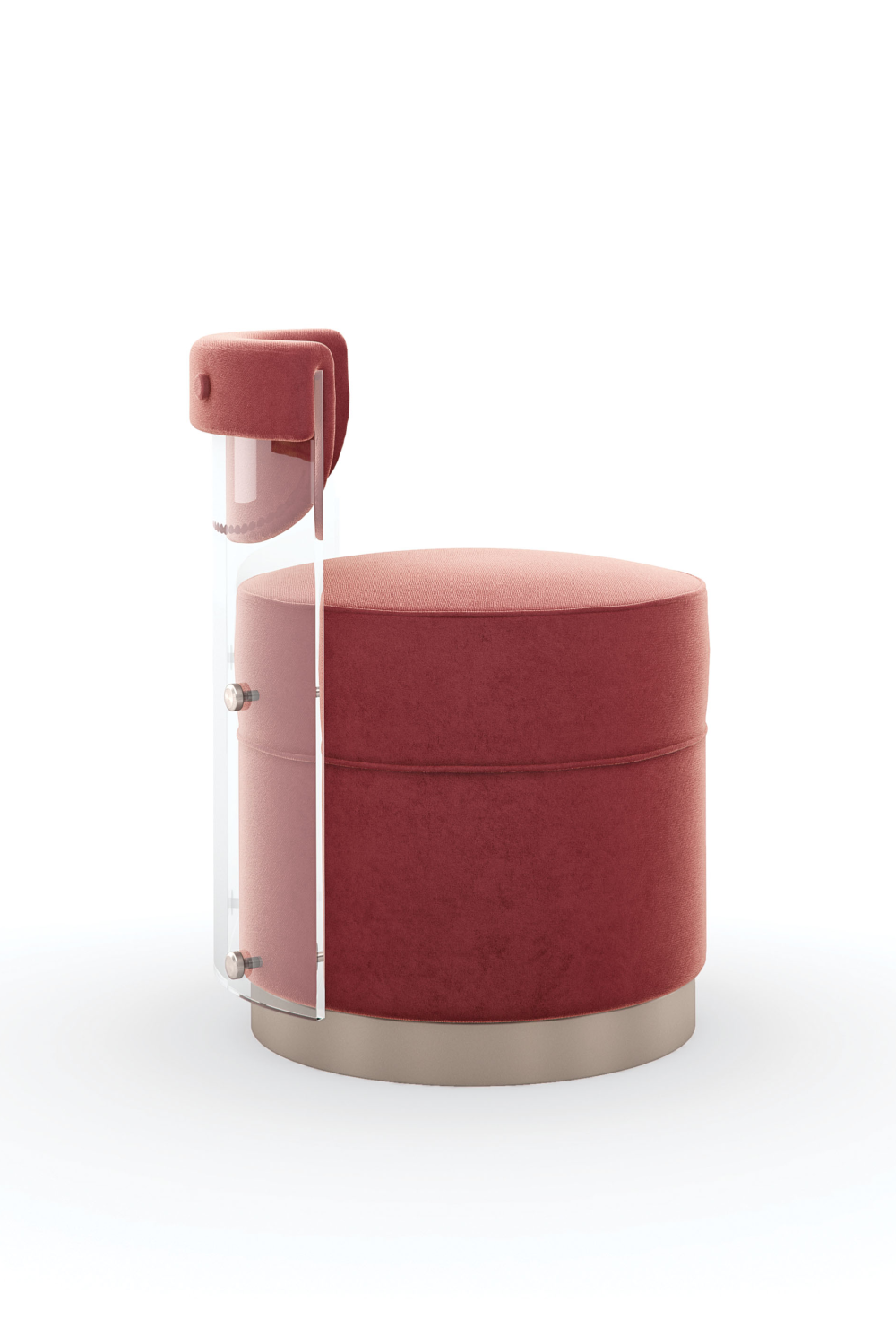 Coral Velvet Swivel Chair | Caracole Full View | Oroa.com