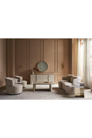 Cream Velvet Swivel Chair | Caracole Olympia | Oroa.com
