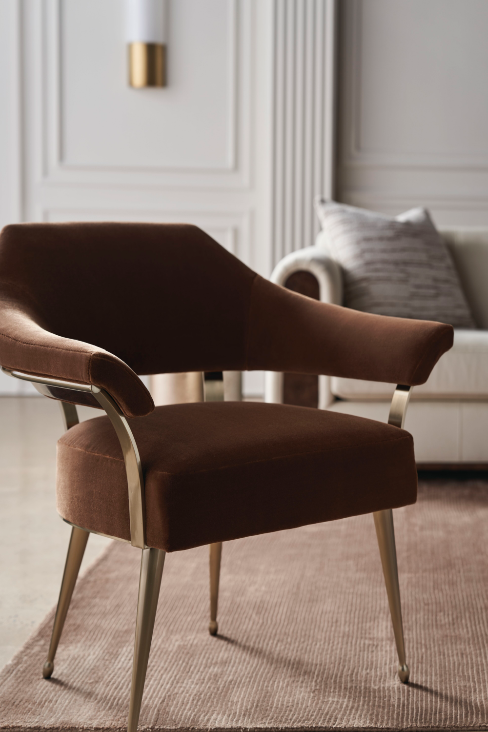 Brown Mohair Accent Chair | Caracole Louisette | Oroa.com