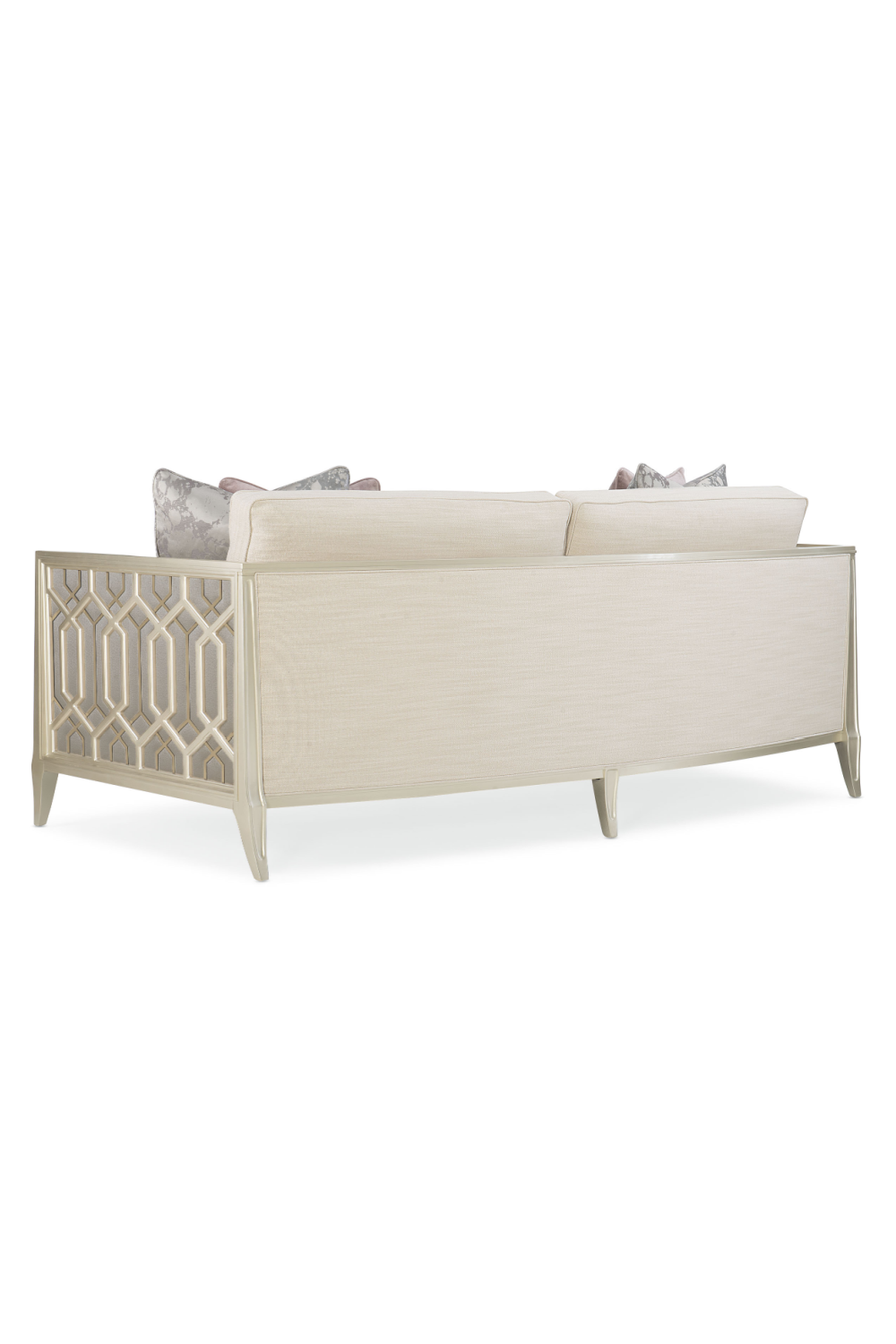 Cream Carved Modern Sofa | Caracole Just Duet | Oroa.com