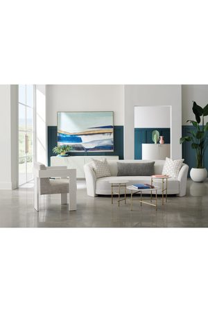 Light Gray Curved Sofa | Caracole Ahead Of The Curve | Oroa.com