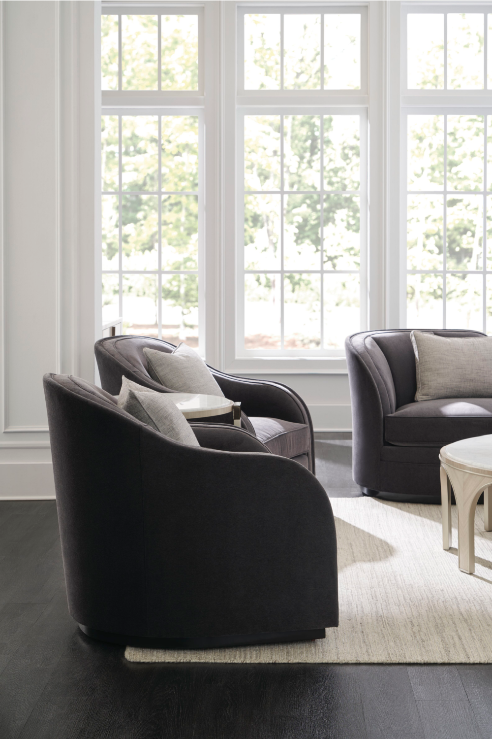 Dark Gray Velvet Club Chair | Caracole Eclipse | Oroa.com