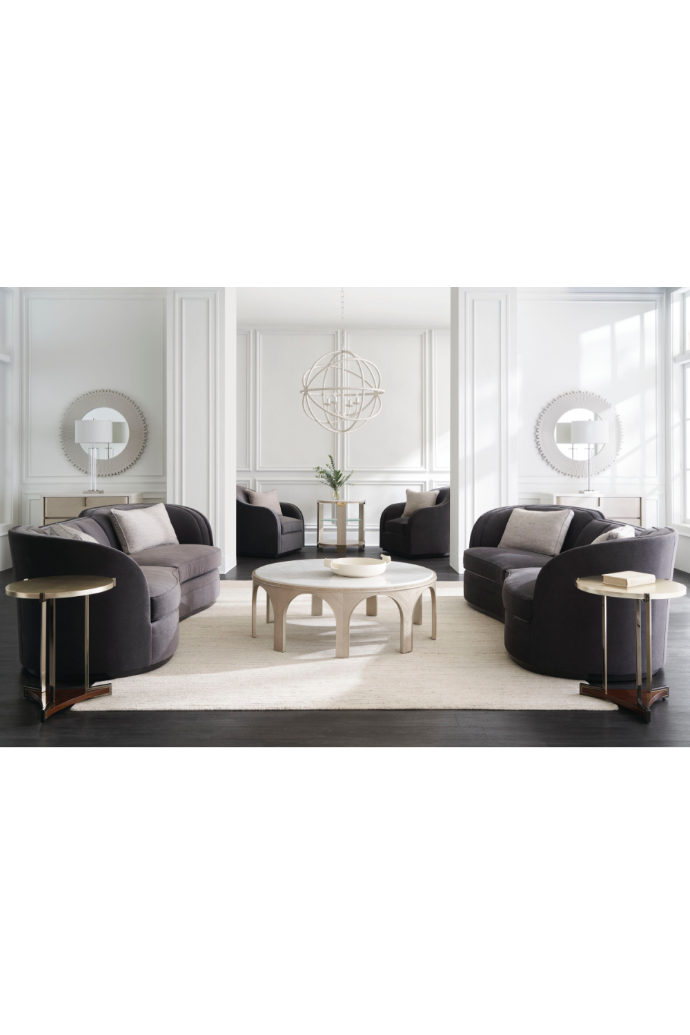 Dark Gray Velvet Club Chair | Caracole Eclipse | Oroa.com