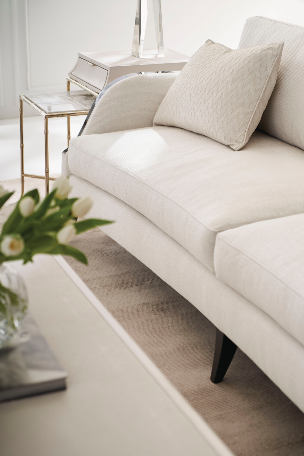 Cream Basketweave Sofa | Caracole Pitch Perfect | Oroa.com