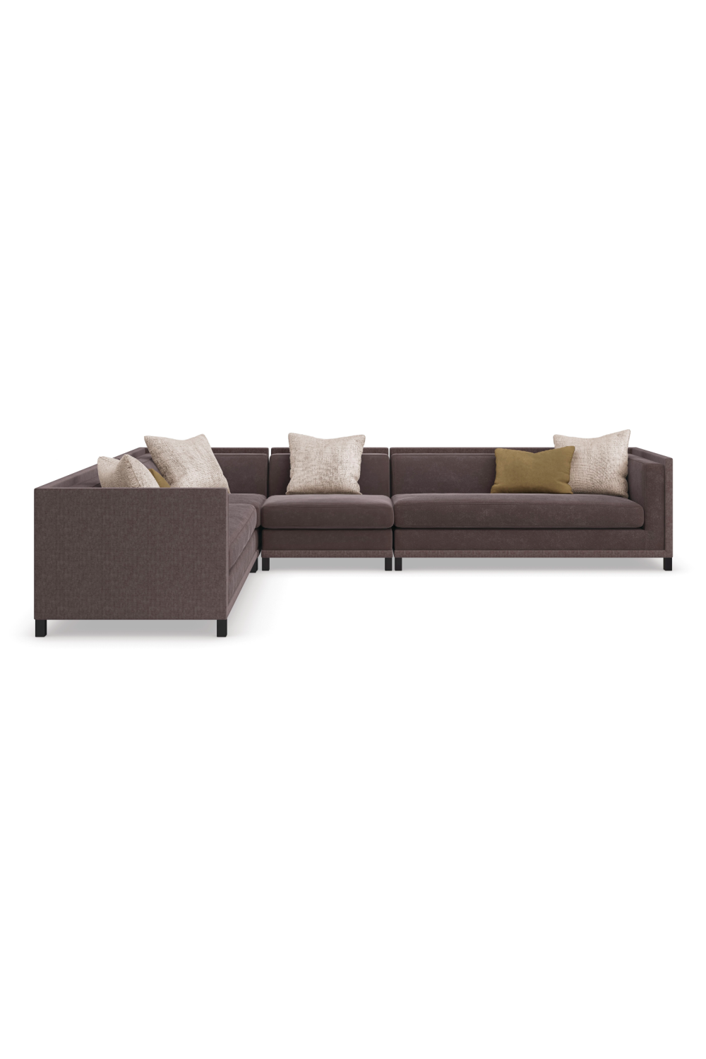 Brown Upholstered Sectional Chair | Caracole Tuxedo | Oroa.com