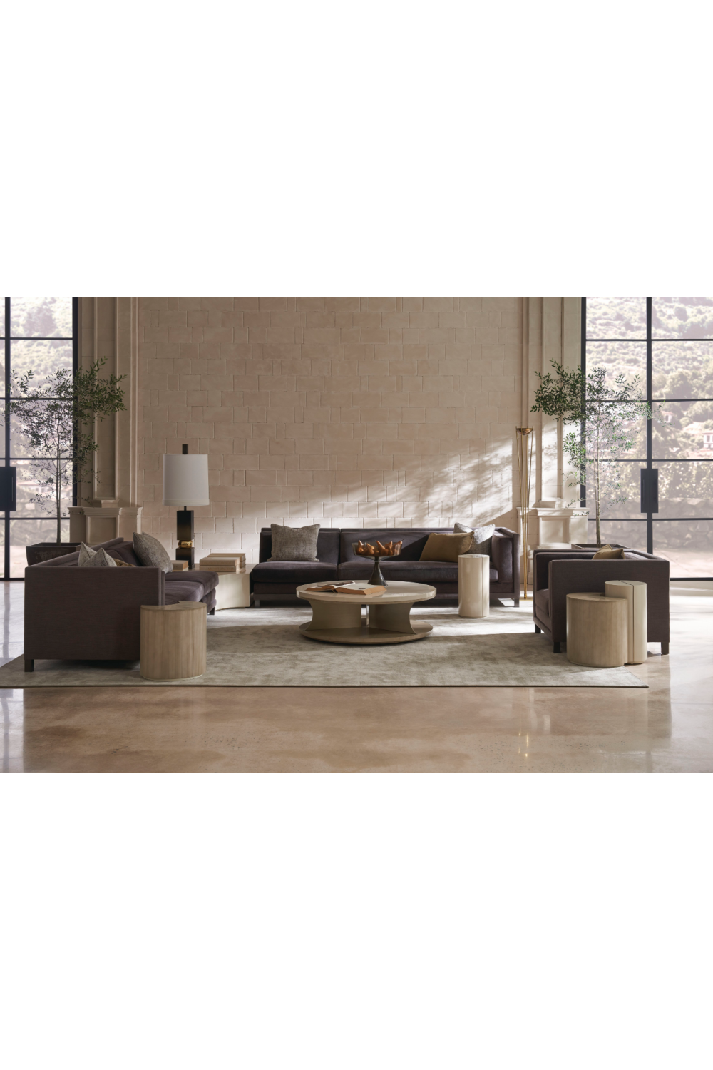 Brown Upholstered Sectional Chair | Caracole Tuxedo | Oroa.com