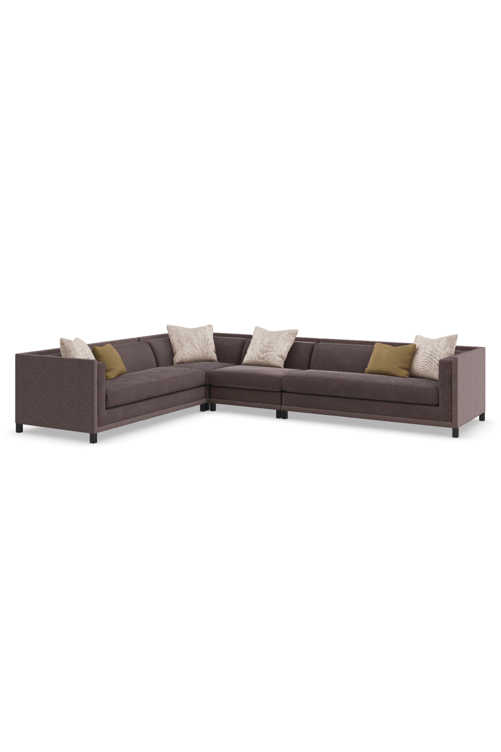 Brown Upholstered Sectional Chair | Caracole Tuxedo | Oroa.com