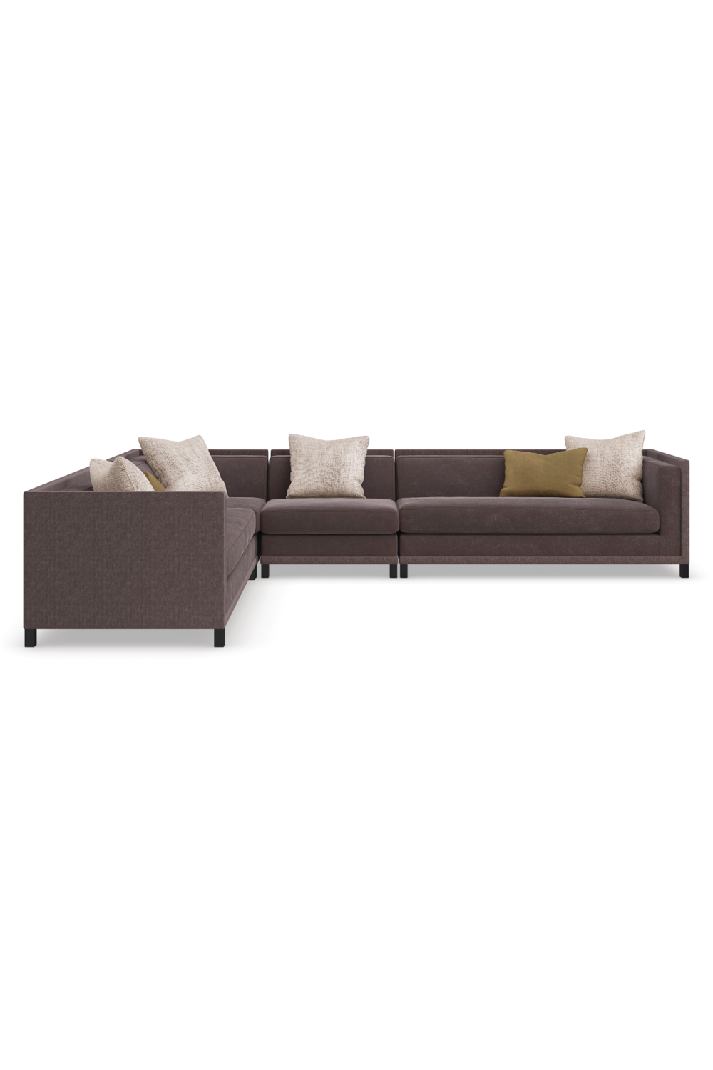 Brown Upholstered Sectional Chair | Caracole Tuxedo | Oroa.com