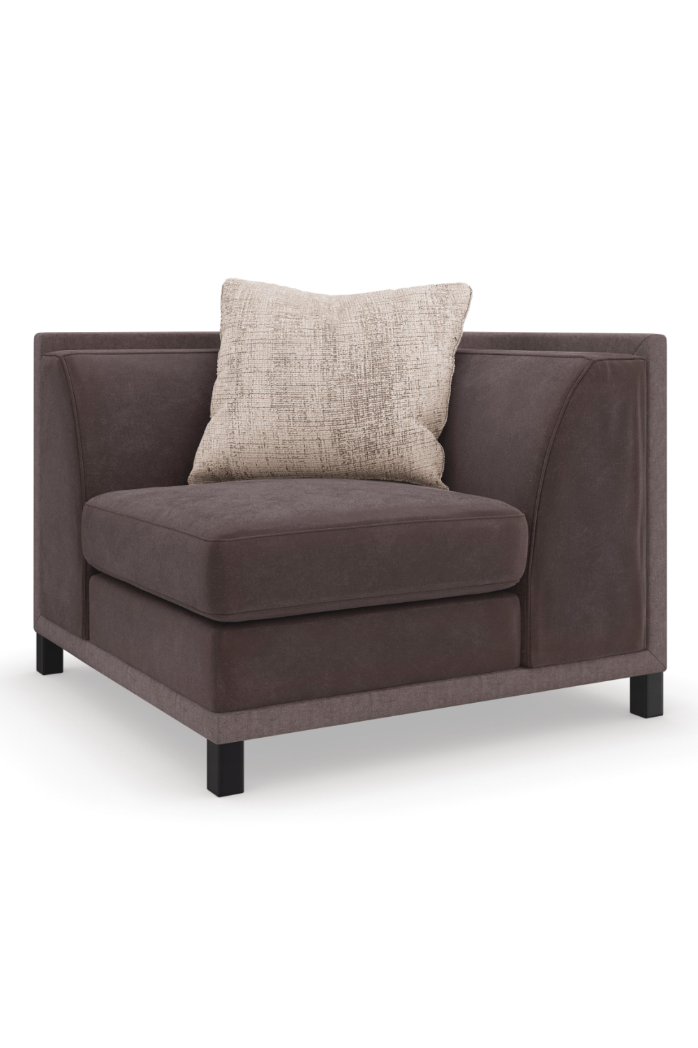 Brown Upholstered Sectional Chair | Caracole Tuxedo | Oroa.com