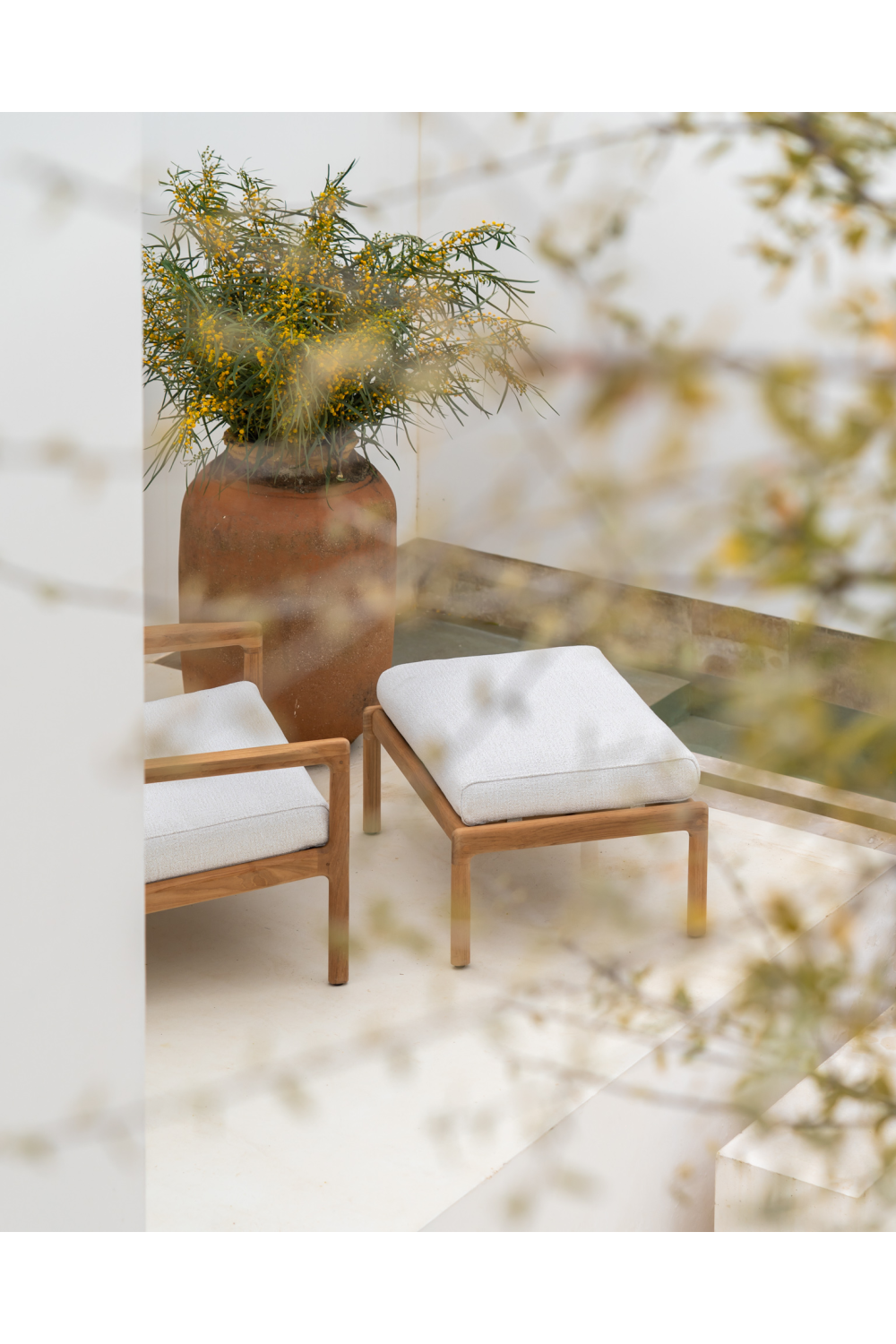 Natural Teak Outdoor Ottoman | Ethnicraft Jack | Oroa.com