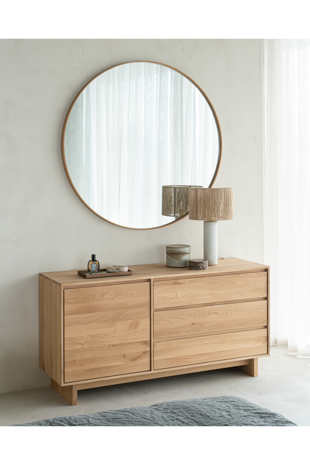 Oak Round Wall Mirror | Ethnicraft Layers