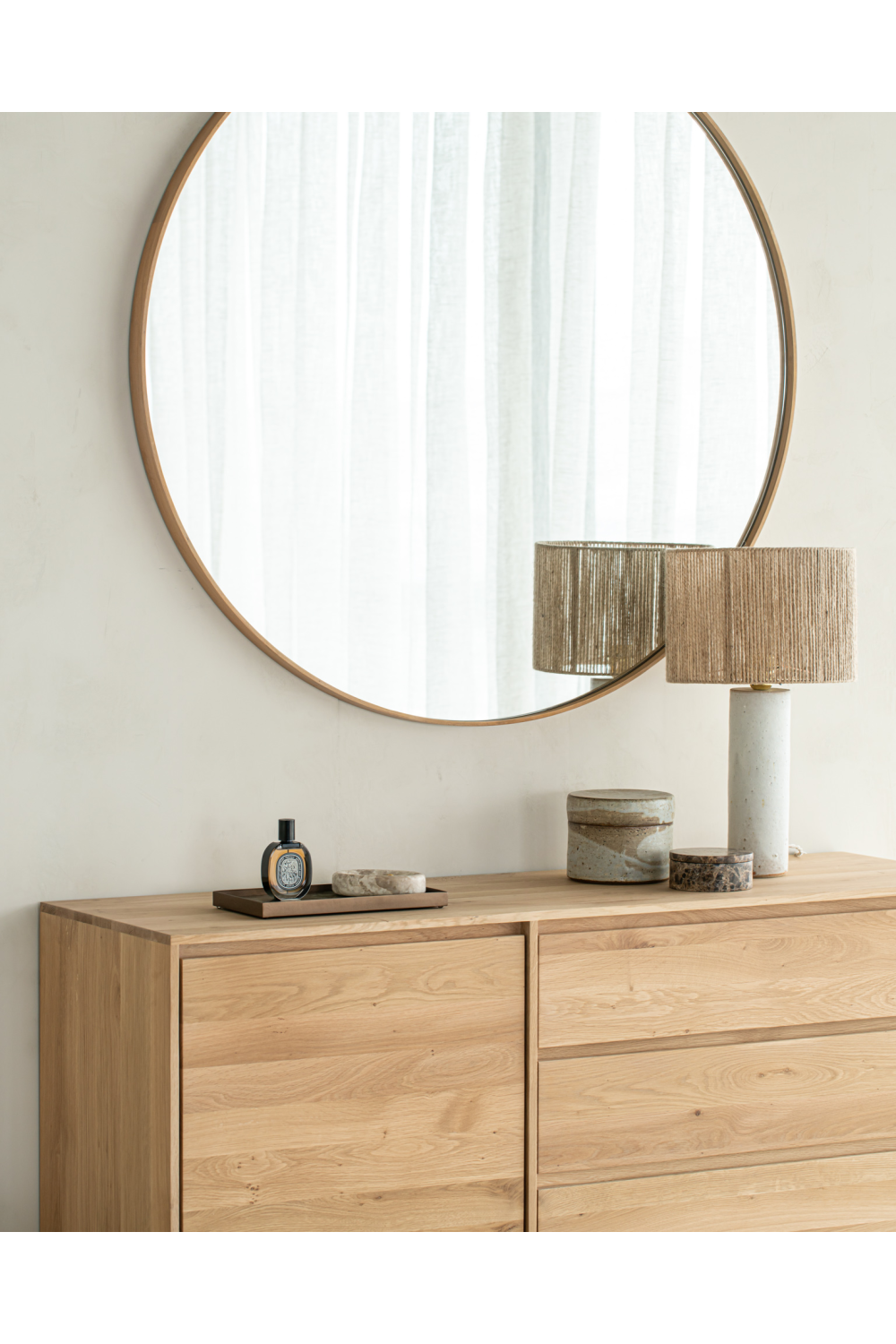 Oak Round Wall Mirror | Ethnicraft Layers