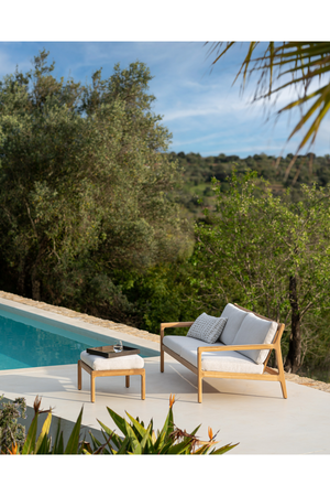 Natural Teak Outdoor Ottoman | Ethnicraft Jack | Oroa.com