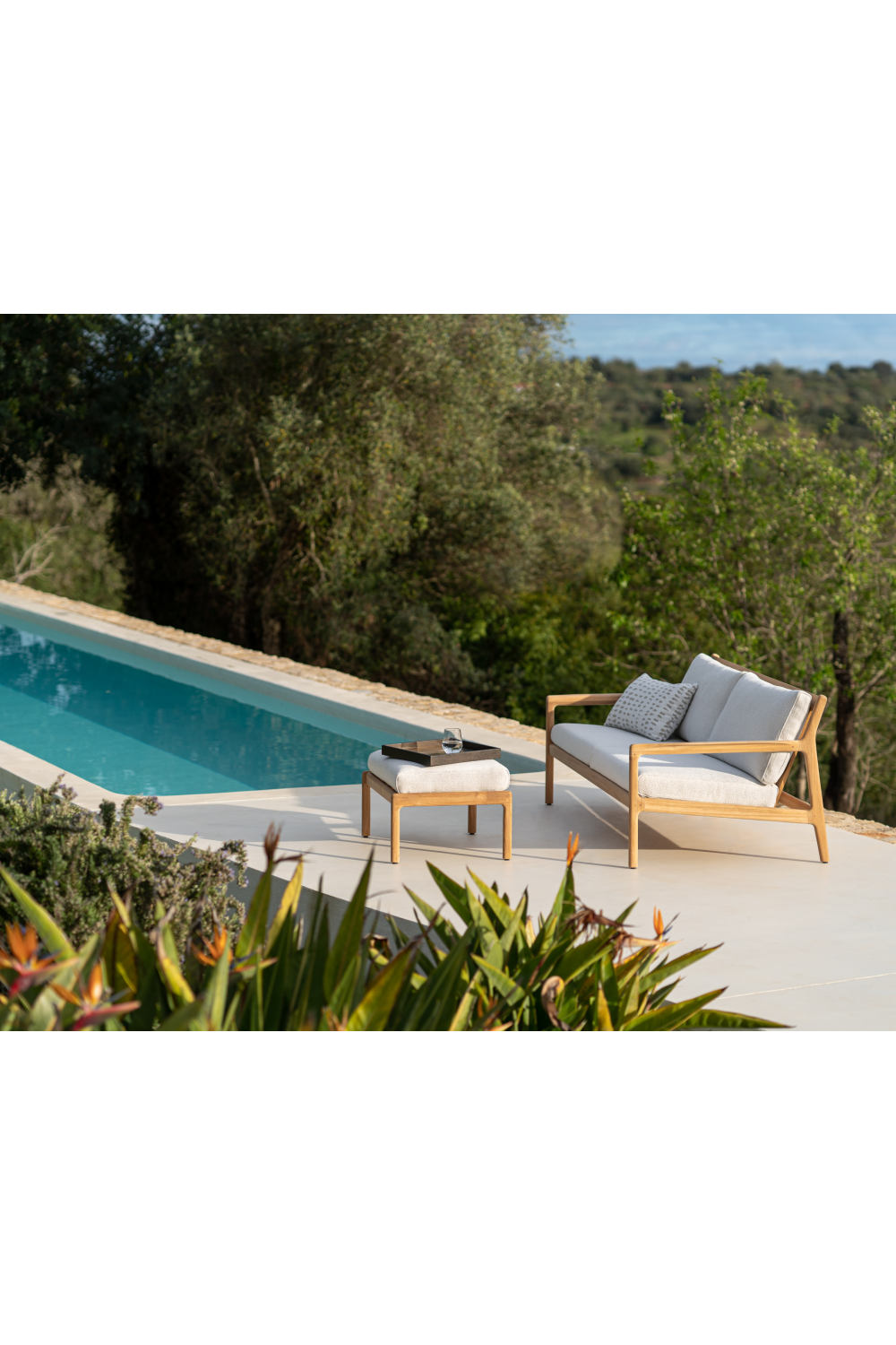 Natural Teak Outdoor Ottoman | Ethnicraft Jack | Oroa.com